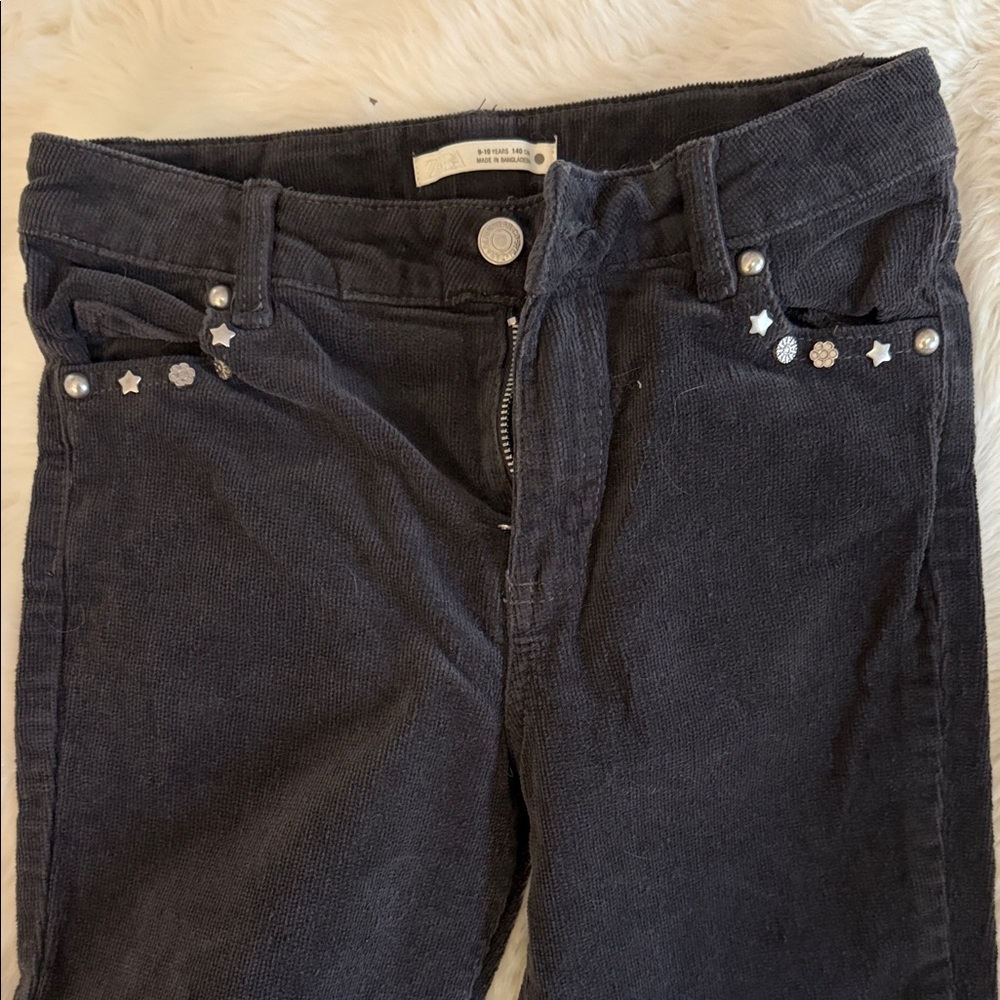 NWOT Zara Girls Corduroy Pants with Star Details